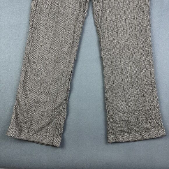 Theory Pants Womens 4 Black Plaid Wide Leg Flare Career Office Flannel Trouser* - Picture 5 of 16